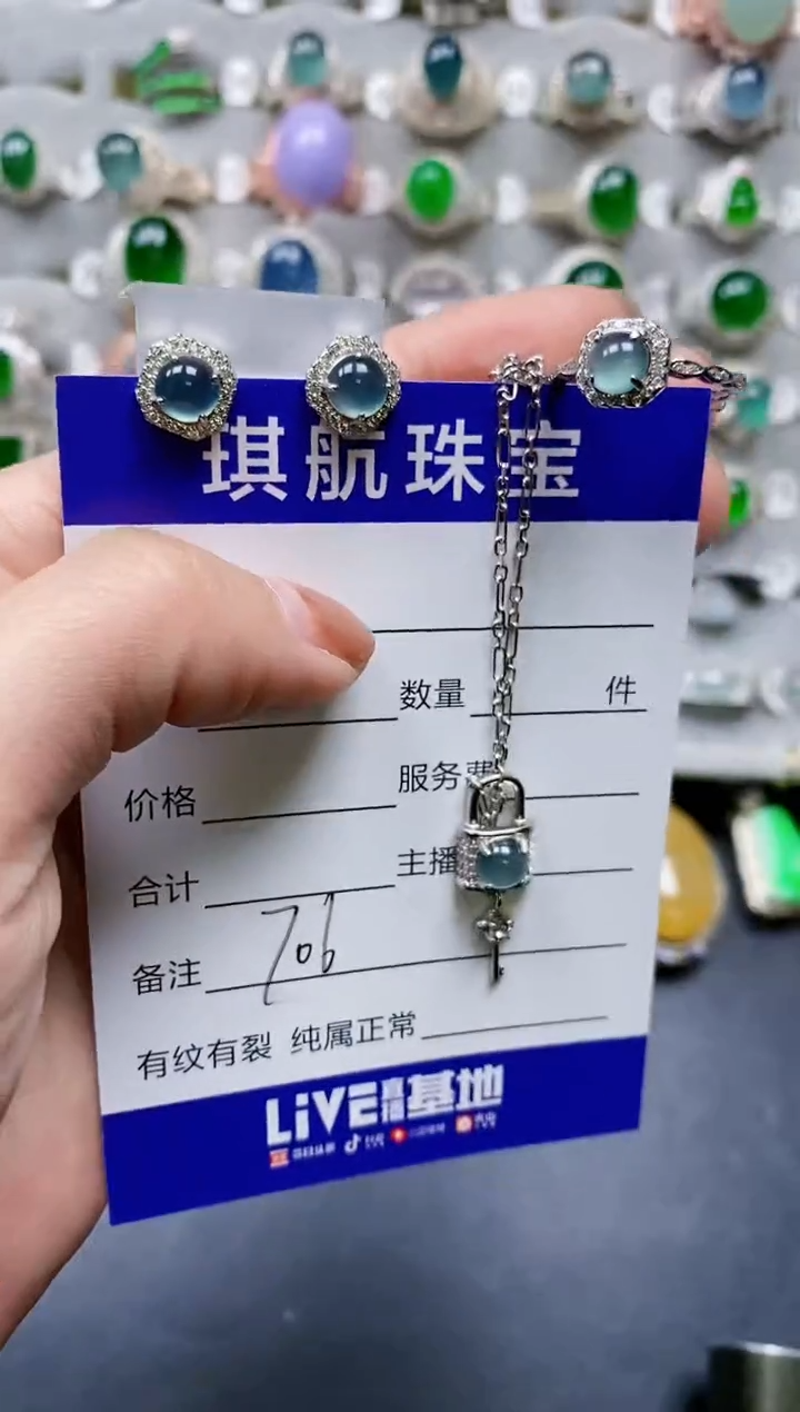 【闪购商品】翡翠颈饰银S925镶嵌0706