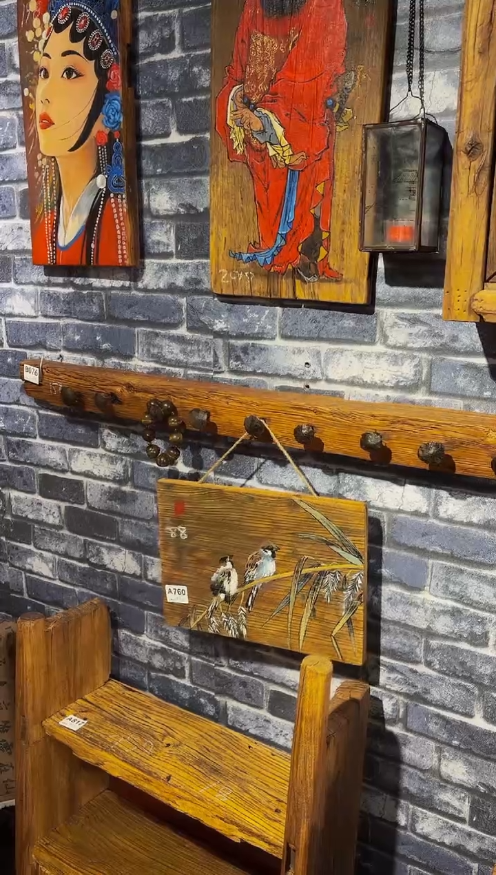 @****@风化老门板丙烯画