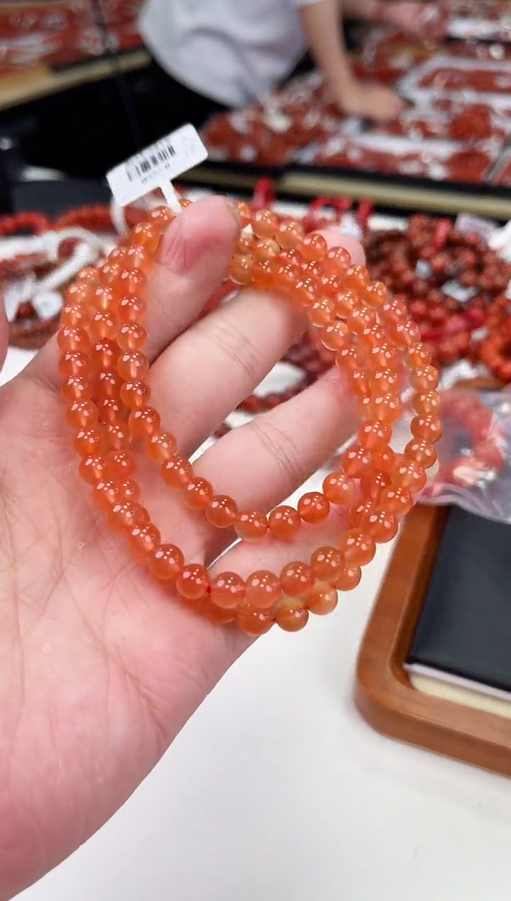 【闪购商品】南红玛瑙冰红多圈6+未镶嵌一个/条