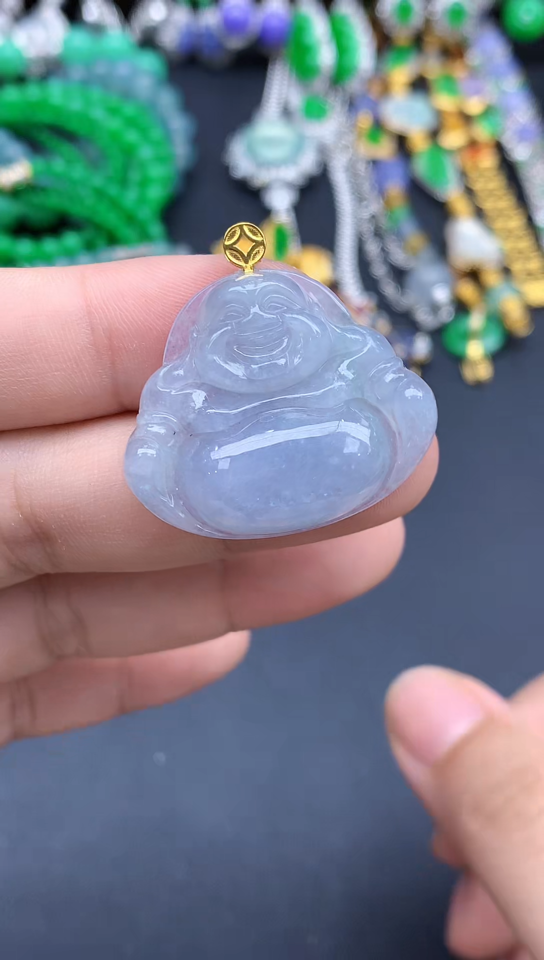 吊坠(不含链)18K金镶嵌翡翠199-春日珠宝