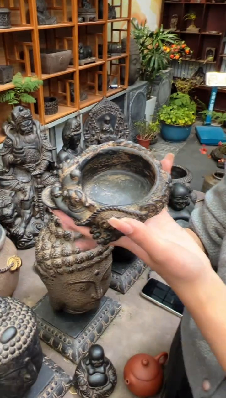 陶土【火山泥】金蟾盆