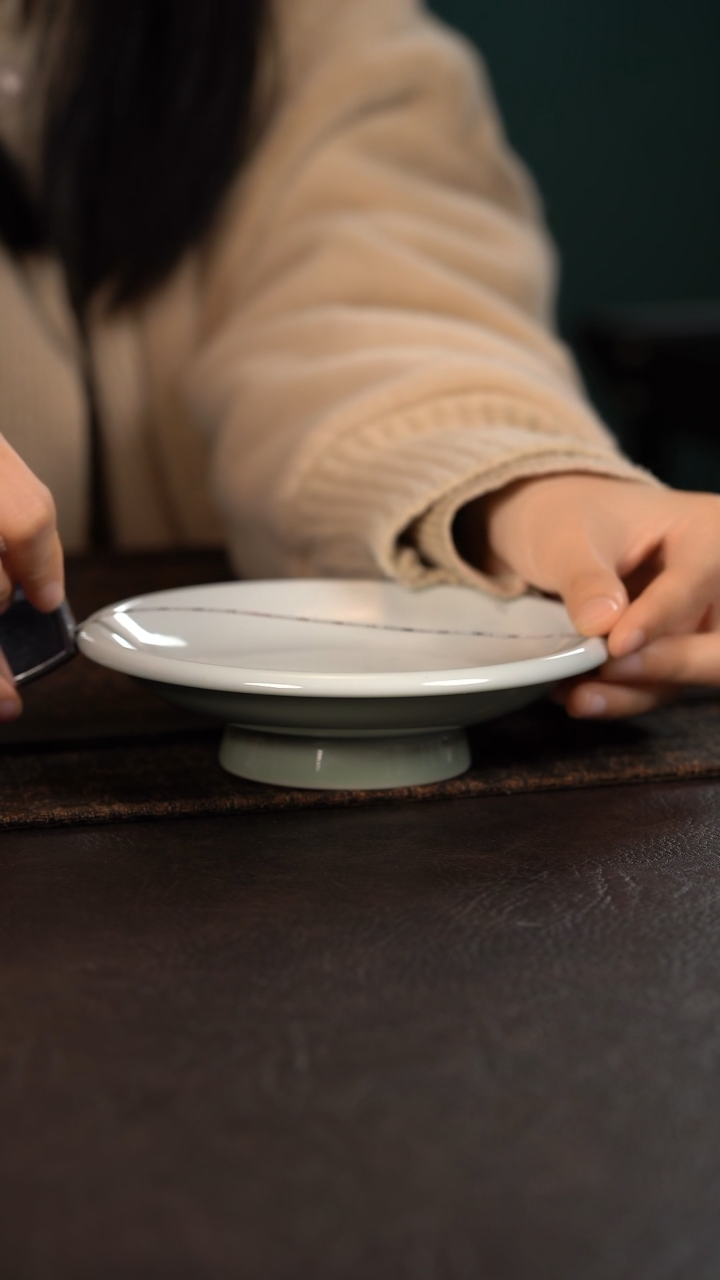 【闪购商品】杯云霞珍藏豆青纯色高脚壶承