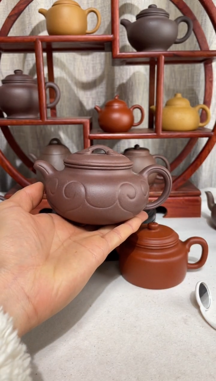 【闪购商品】紫砂茶壶台西底板紫泥仿古如意280cc