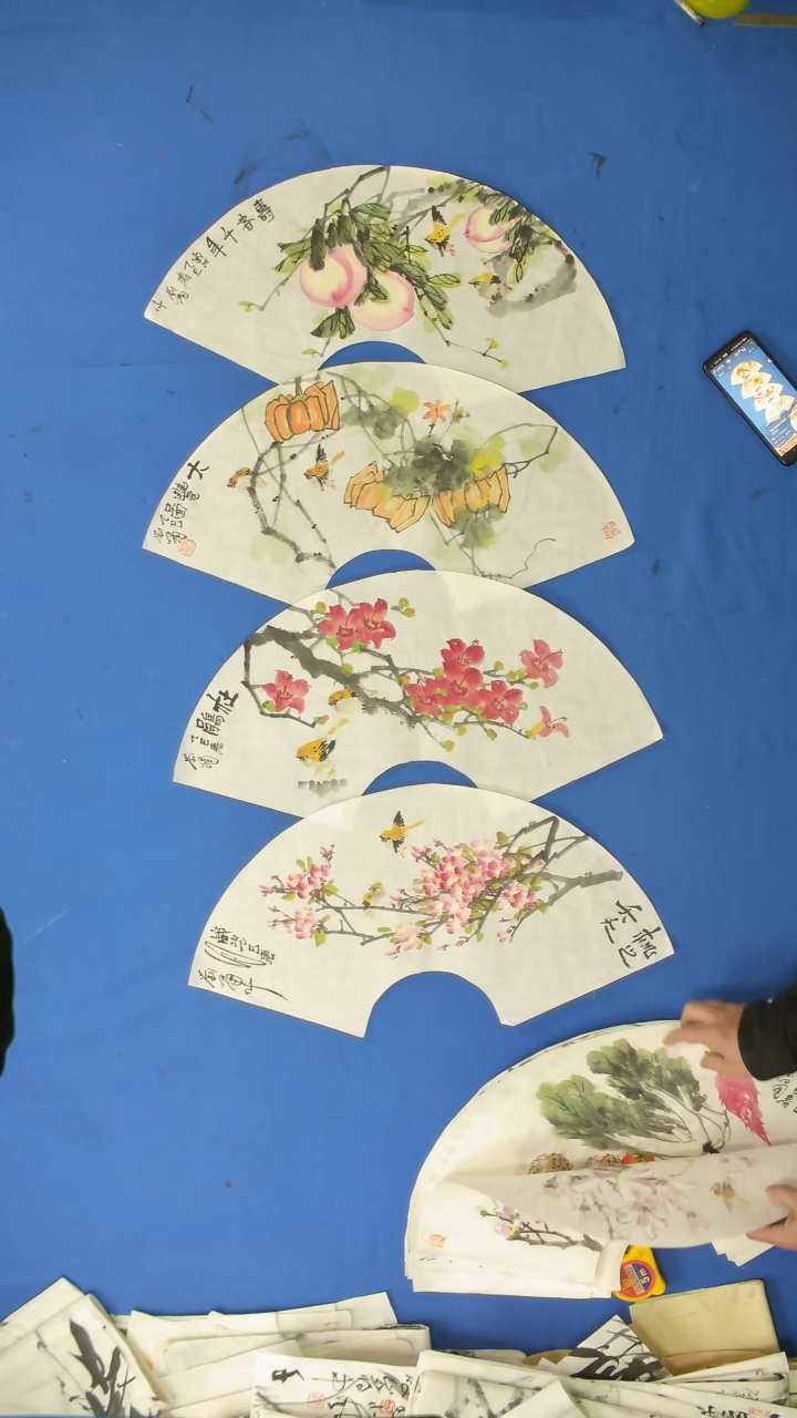 国画【花鸟扇面】 花卉 水果  20元1张
