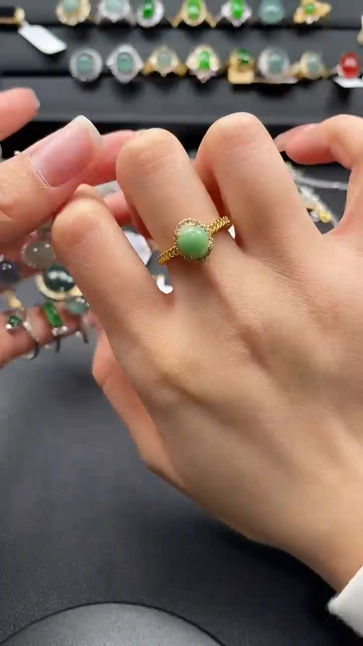 【闪购商品】翡翠戒指银S925镶嵌6786556