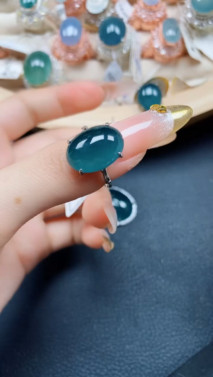 【闪购商品】翡翠戒指银S925镶嵌翡翠