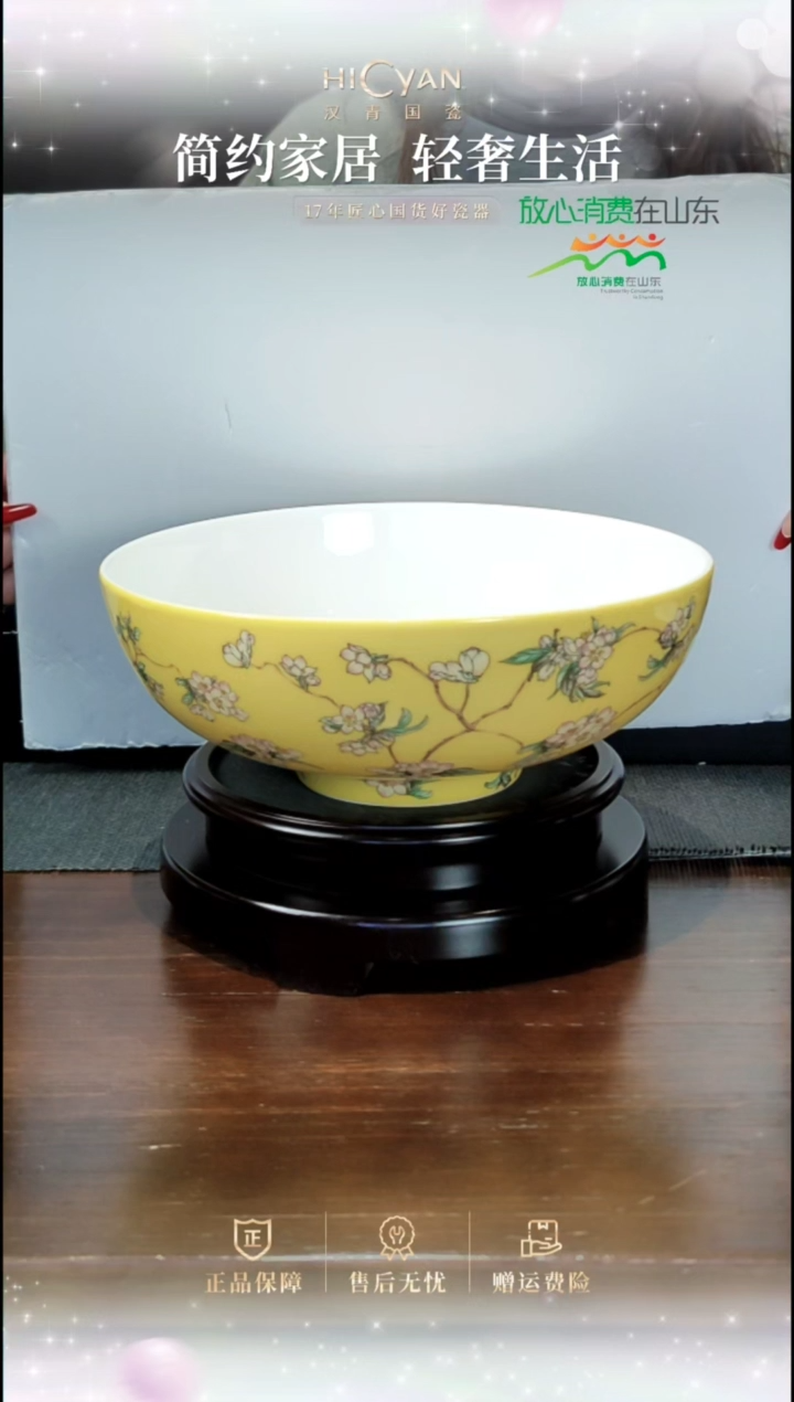 【闪购商品】瓷片春华秋实9寸禅意大汤碗