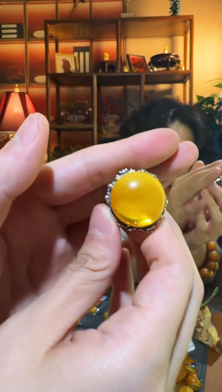 蜜蜡颈饰银S925镶嵌6630天然蜜蜡珠宝奇石