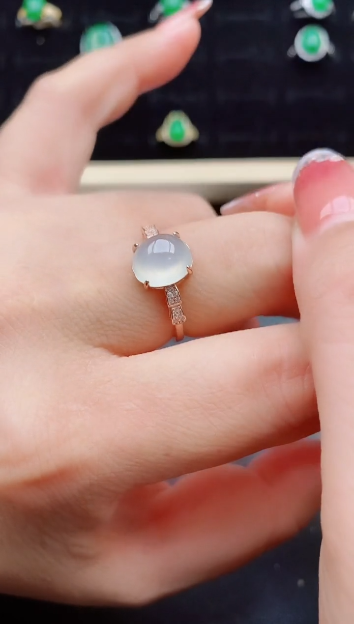 【闪购商品】翡翠戒指银S925镶嵌5080580