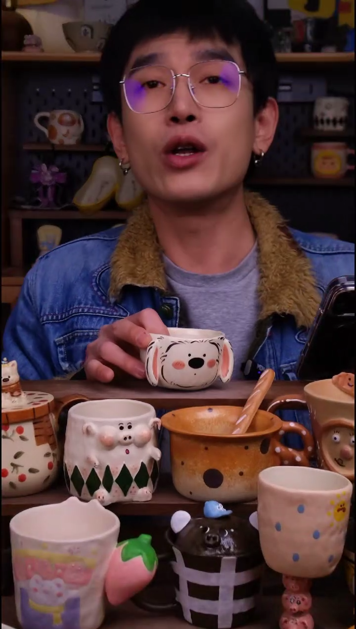 杯子陶景德镇可爱设计师款陶瓷