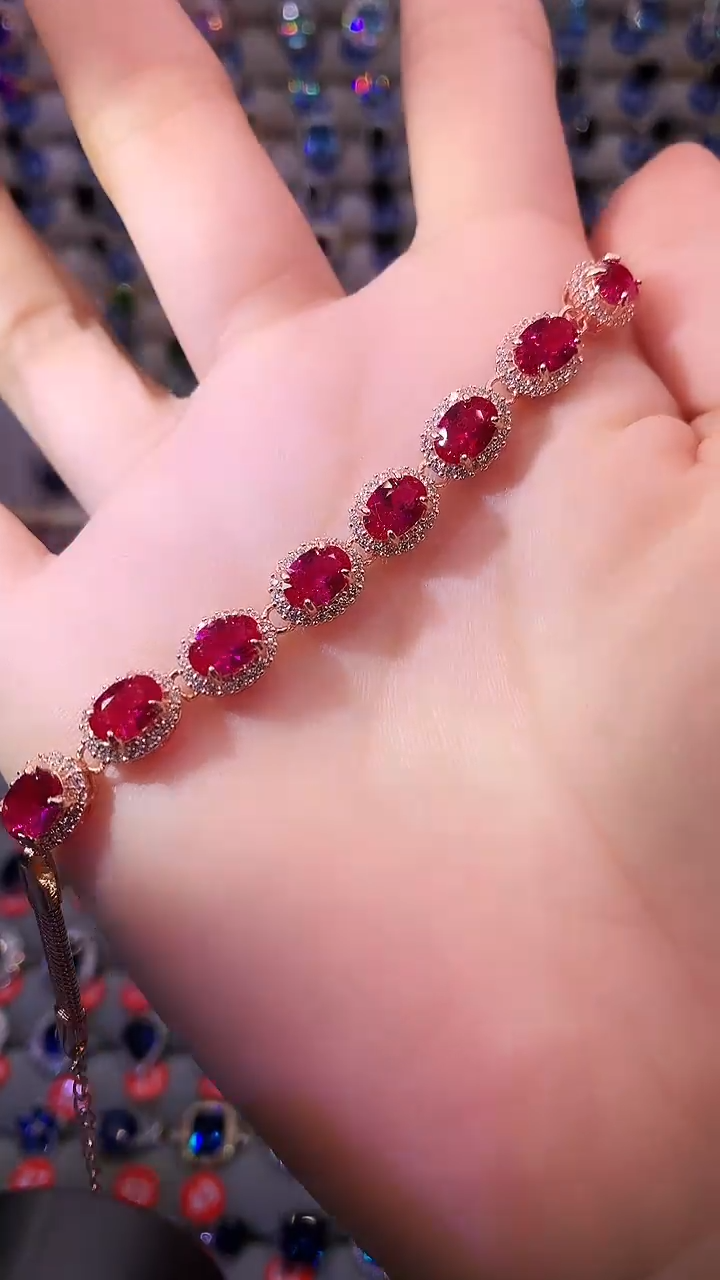 【闪购商品】红宝石手链银S925镶嵌11111