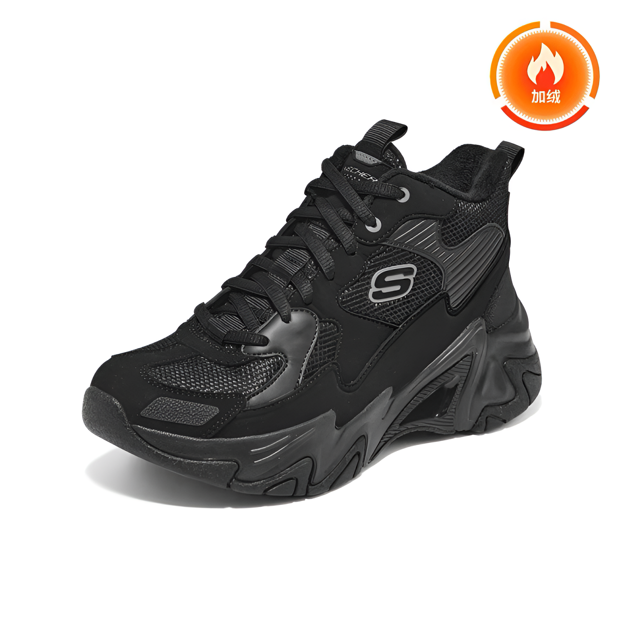 【零下30°极寒加绒加厚】斯凯奇女运动鞋厚底保暖熊猫高帮鞋SC