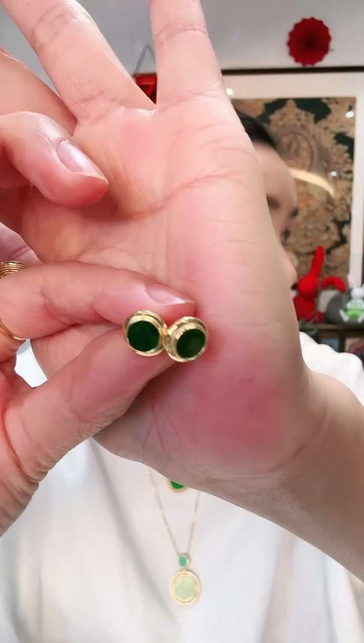 【闪购商品】翡翠颈饰银S925镶嵌耳饰