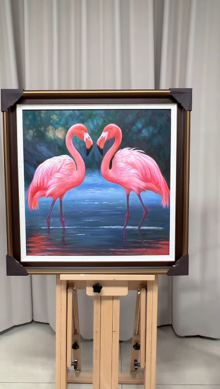 【闪购商品】绘画陶宗健-60*60-火烈鸟油画