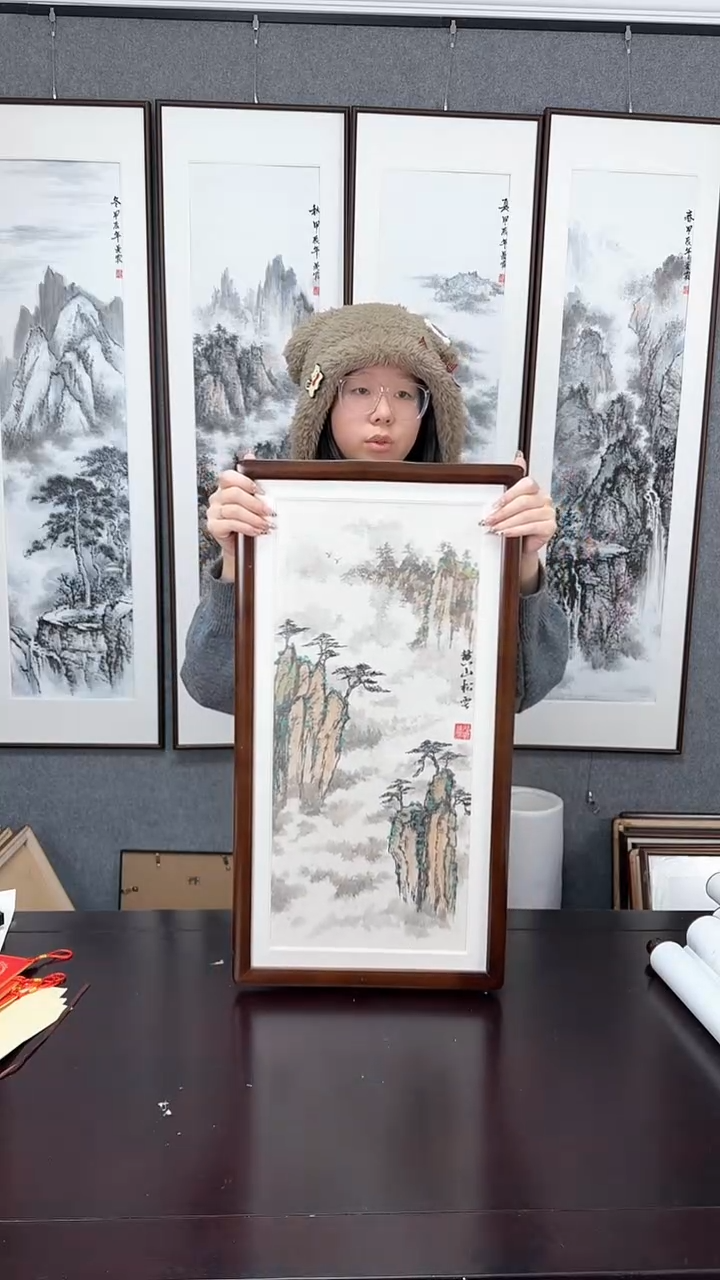【闪购商品】国画山水实木装裱   37*70