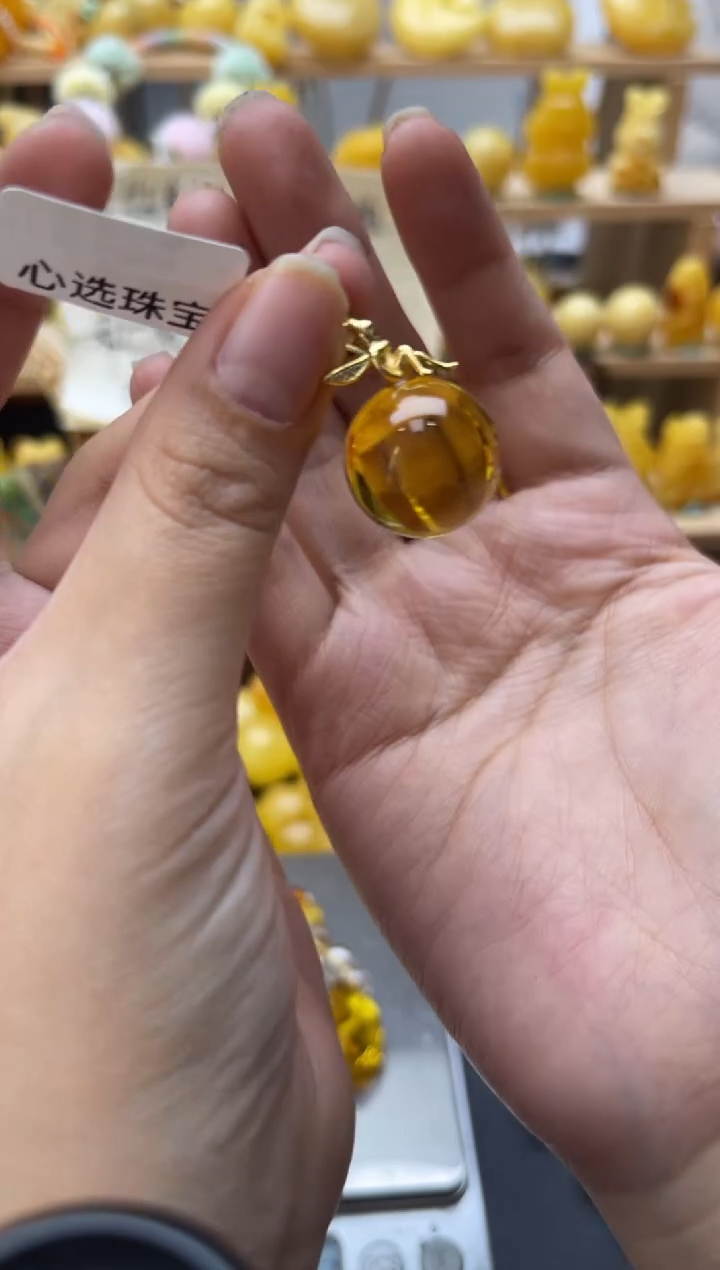 琥珀银S925镶嵌珠宝奇石049琥珀蜜蜡微瑕