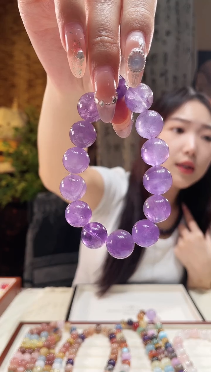 未镶嵌手串水晶紫水手串