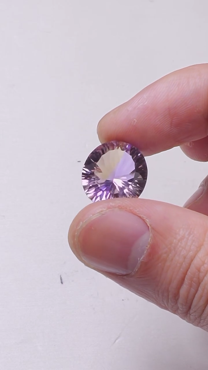 未镶嵌珠宝半成品水晶A001紫黄晶戒面料-多样性发其一