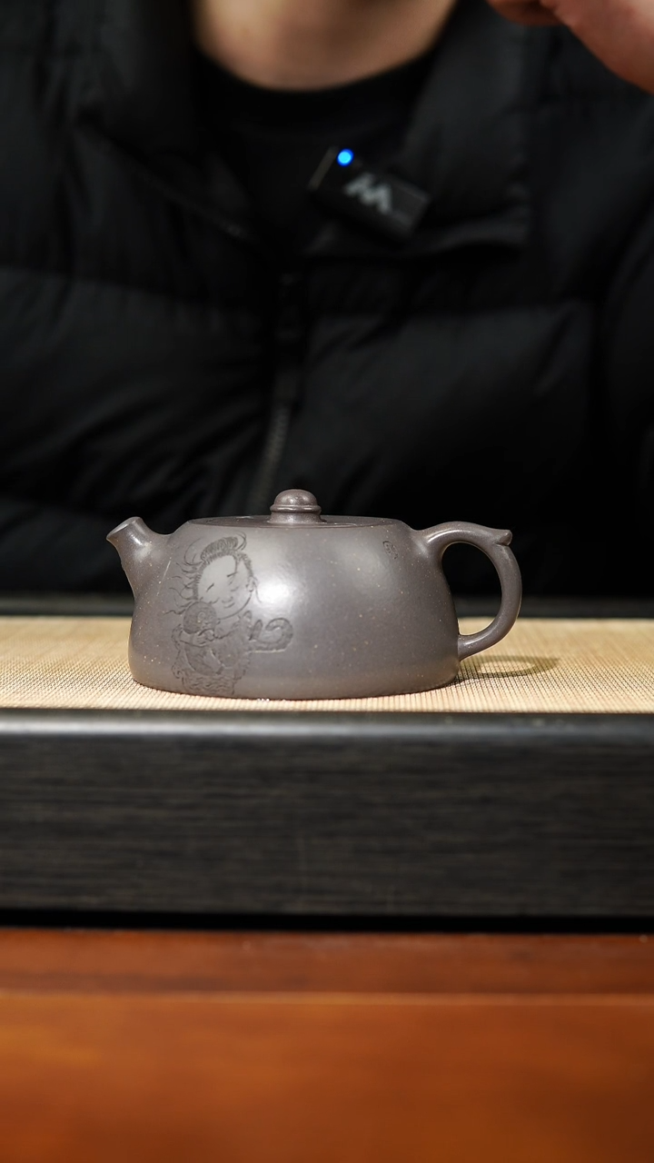 【闪购商品】紫砂茶壶青灰紫泥矮汉铎，180cc