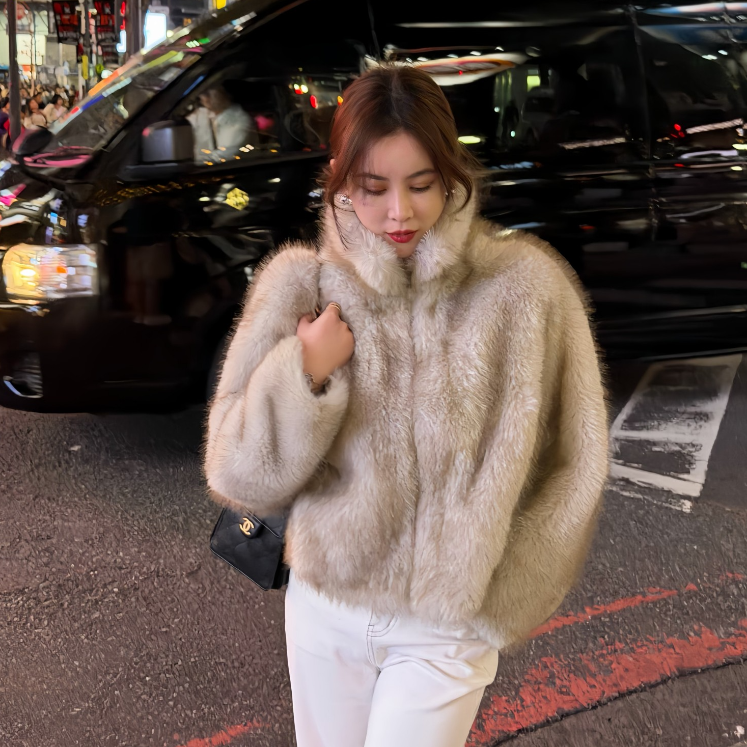 DIDI LAUREN“许我耀眼”贵气十足时尚保暖经典款毛绒短外套