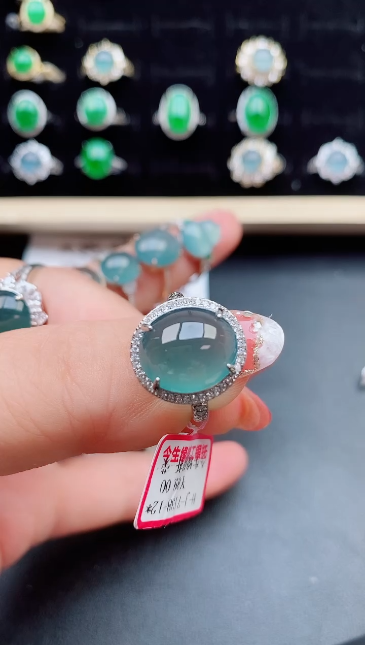 【闪购商品】翡翠戒指银S925镶嵌11111