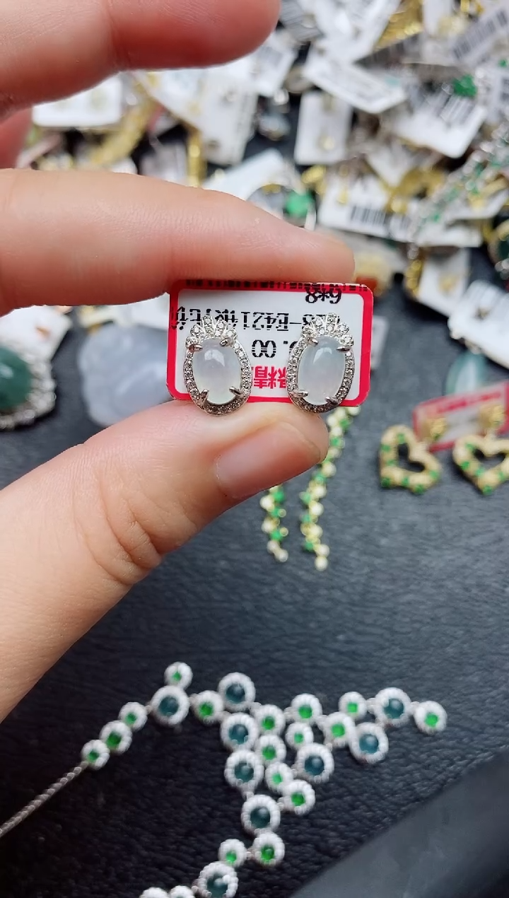 银S925镶嵌戒指翡翠1