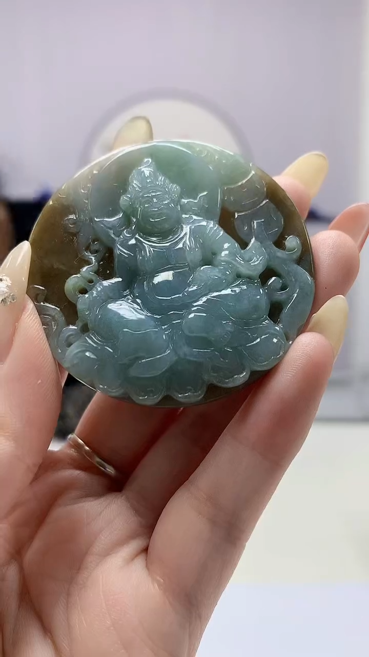 【闪购商品】定制翡翠未镶嵌4902DD-毛货挂件37