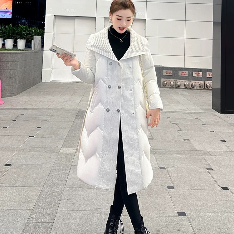 866冬季新款高级感加厚保暖中长款羽绒外套