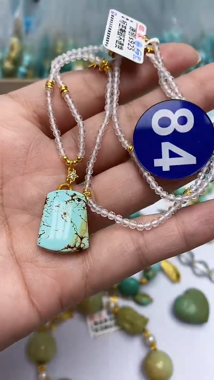 【闪购商品】绿松石项链银S925镶嵌84