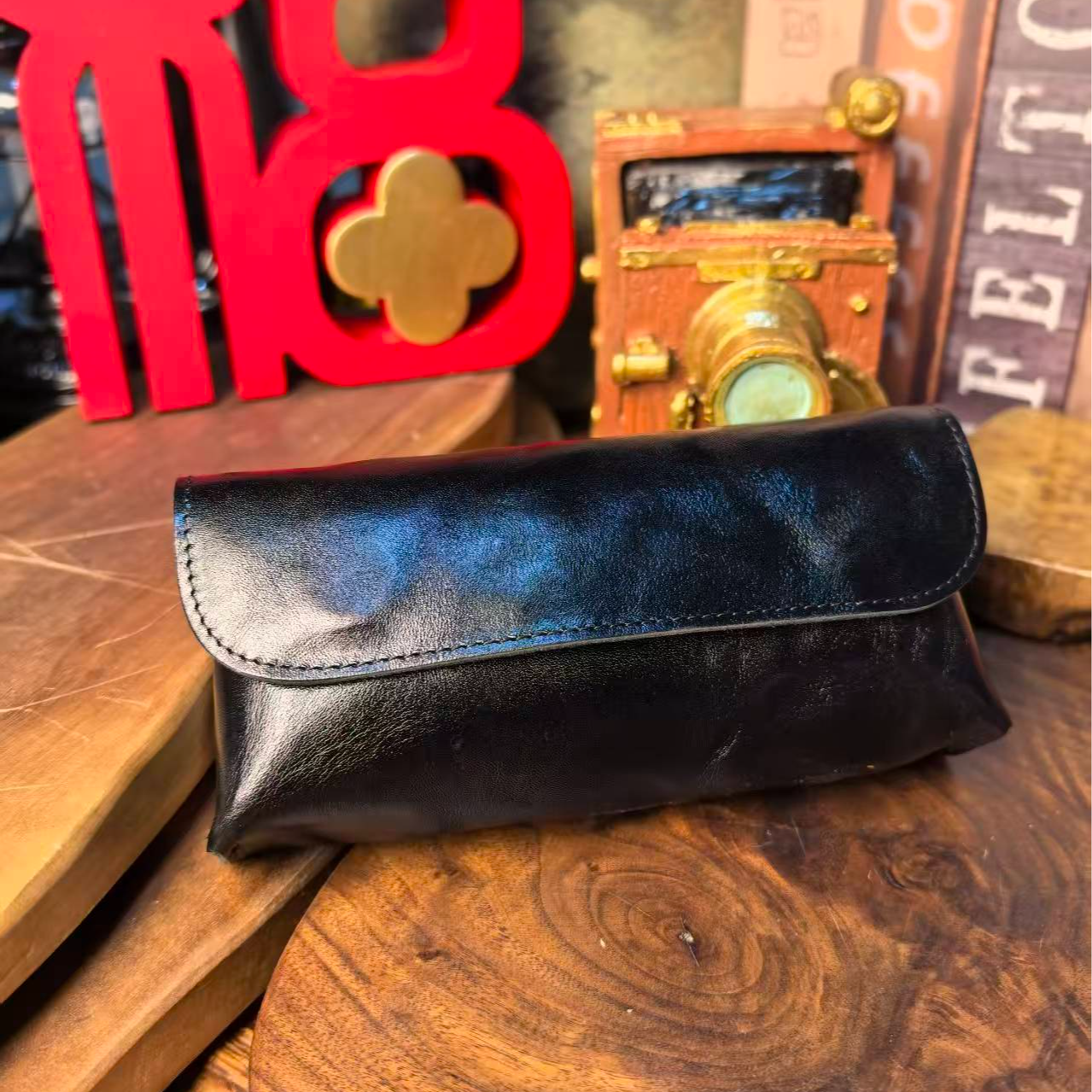 植鞣头层牛皮复古简约眼镜盒真皮眼镜包时尚真皮眼镜包