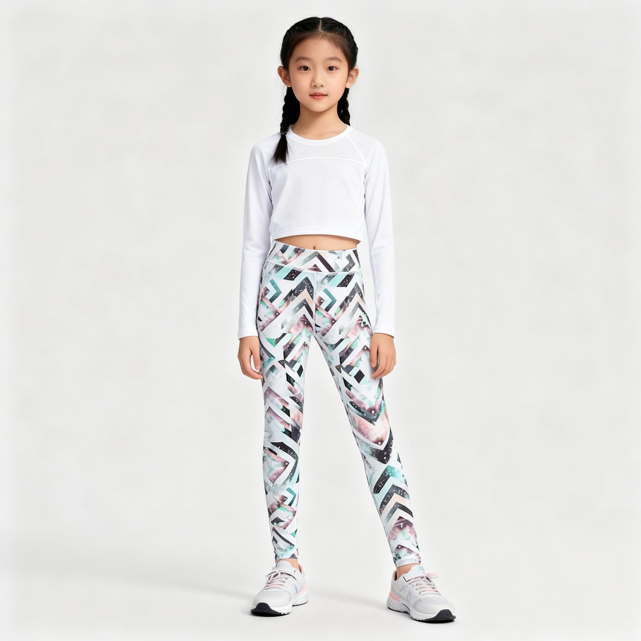 李宁童装女大童综合体能系列修身型弹力舒适运动长裤YULT048-B品