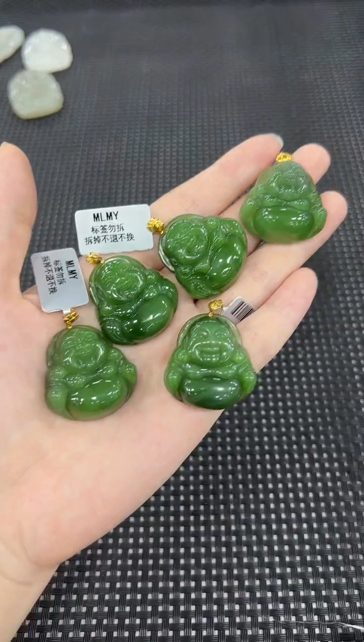 和田玉18K金镶嵌颈饰（多样性发一件）