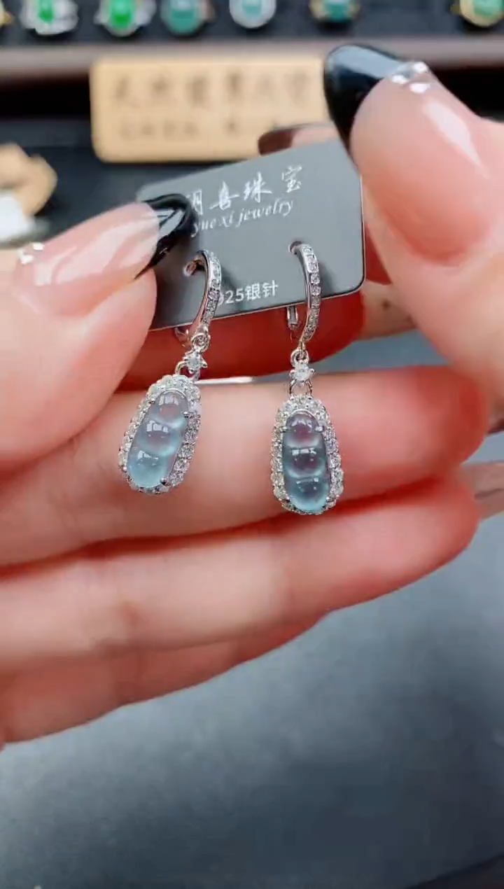 银S925镶嵌戒指翡翠1