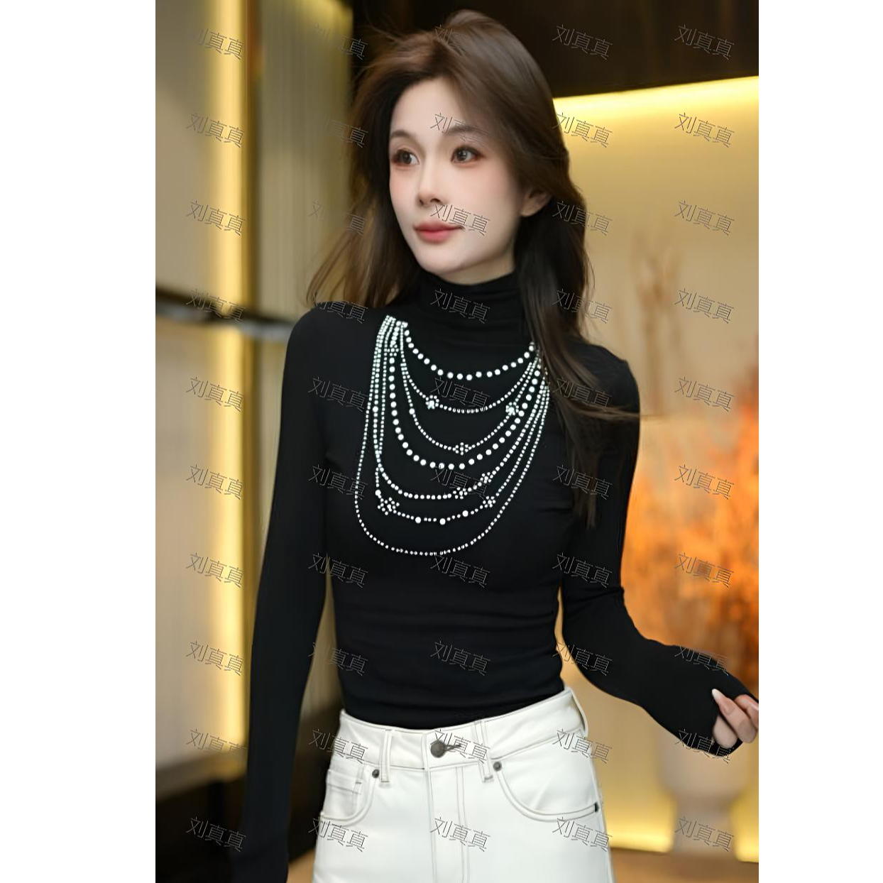 【刘真真】Z1206秋冬新款上衣长袖打底显瘦时尚PL