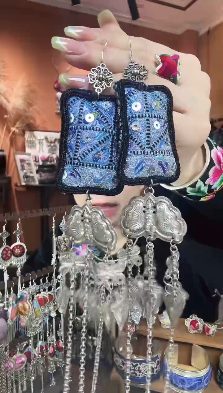 刺绣纯手工民族风耳环