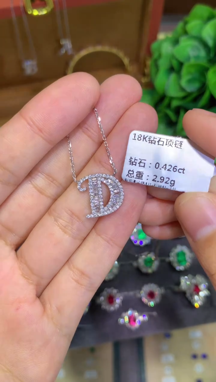 项链18K金镶嵌钻石0.426CT