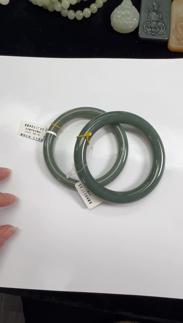 未镶嵌手镯和田玉且末蓝58+手镯多样性发货