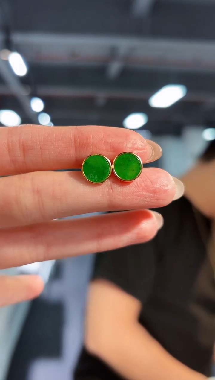 【闪购商品】翡翠耳饰未镶嵌缅料A货/支持复检/一对