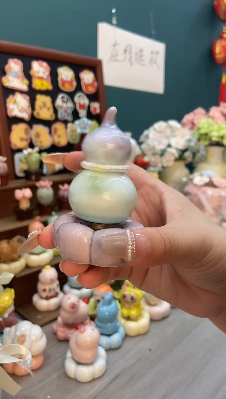 摆件陶紫色葫芦景德镇陶瓷摆件1个装