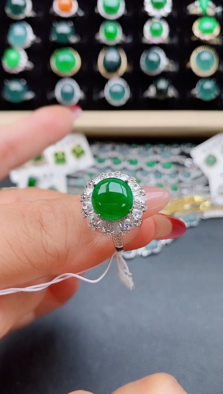 【闪购商品】翡翠戒指银S925镶嵌5085050