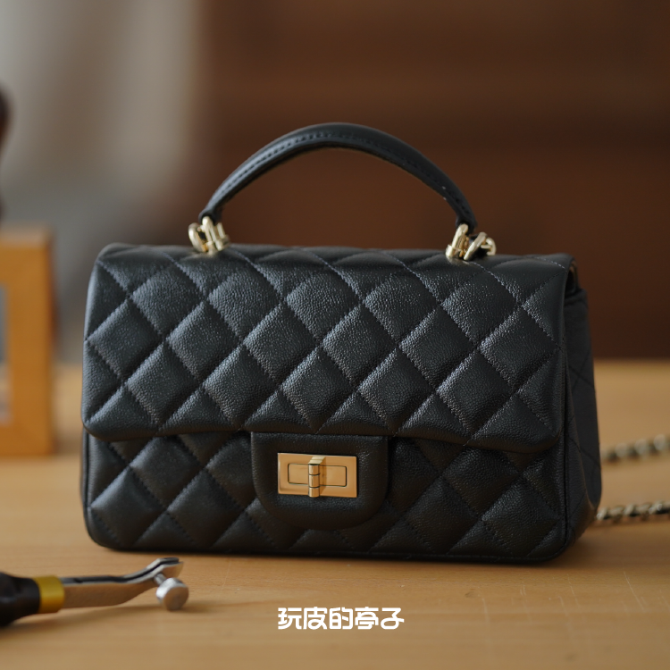 玩皮的亭子迷你链条手柄包 女士时尚手提附肩带可斜挎单肩