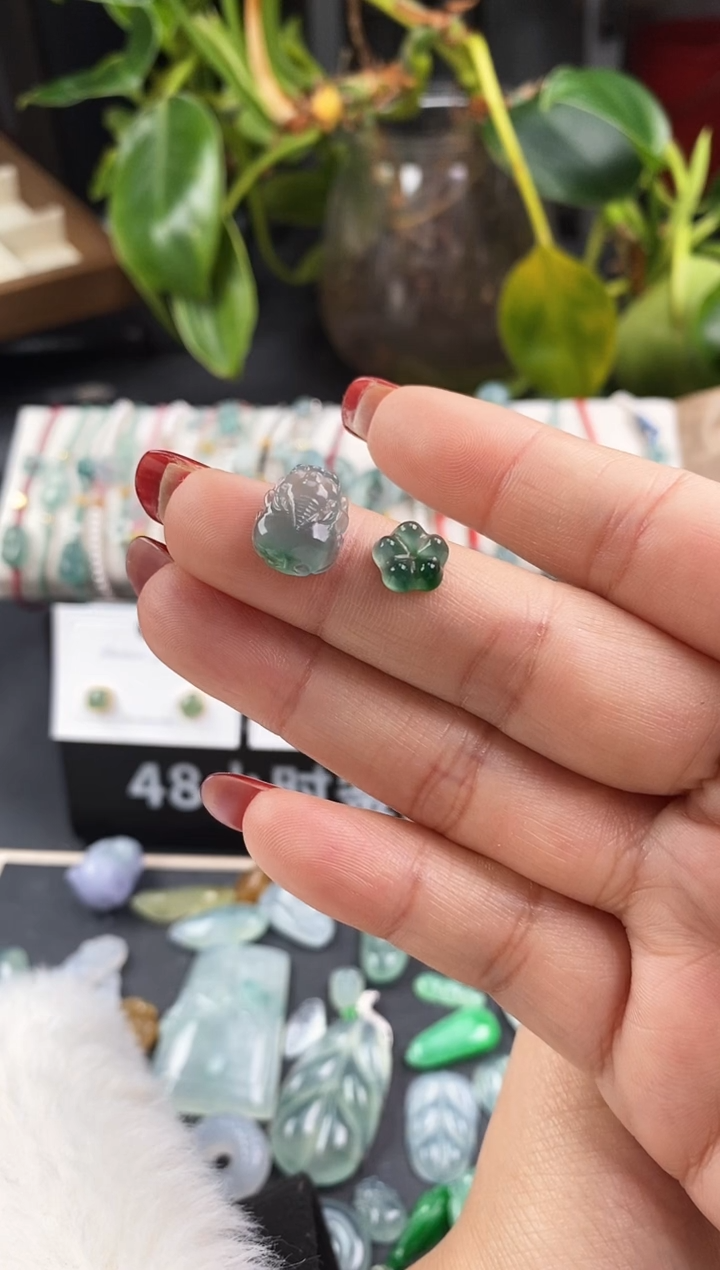 【闪购商品】翡翠戒指未镶嵌貔貅小花