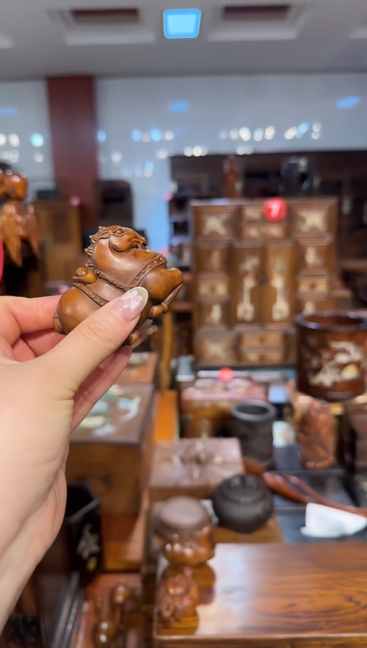 【闪购商品】木木艺黄杨木马上有钱手把件68.8888