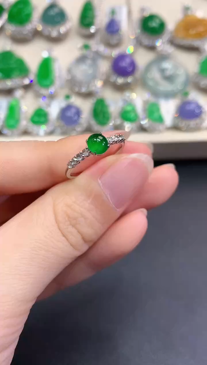 【闪购商品】翡翠戒指18K金镶嵌D10  多样性一件发货