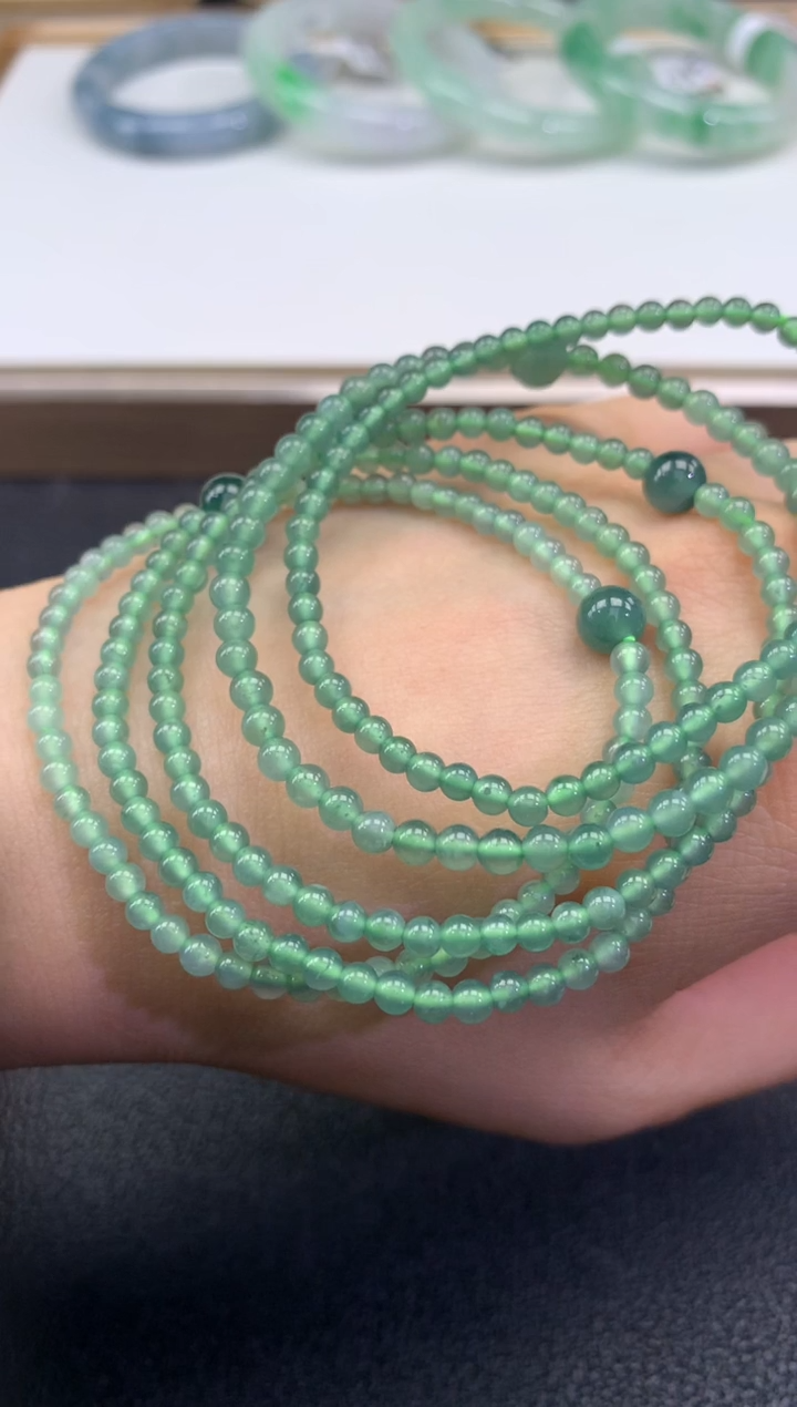 未镶嵌手串翡翠FC448 翡翠单珠手串 多样性发其一