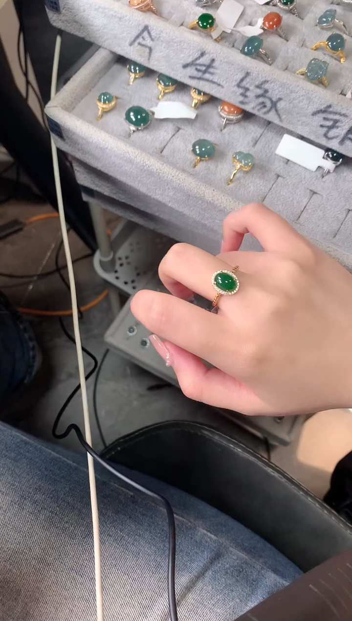 【闪购商品】翡翠戒指银S925镶嵌452114