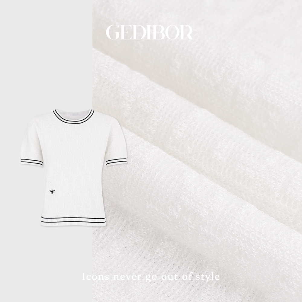 XUEXUE丨【亮丝满印】时尚小蜜蜂刺绣细闪满印针织上衣GD25-ZZ268