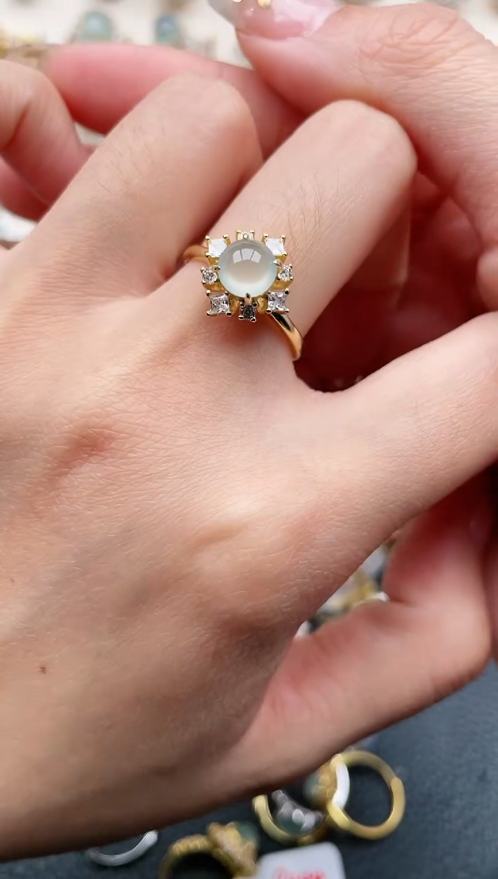 【闪购商品】翡翠戒指银S925镶嵌1111