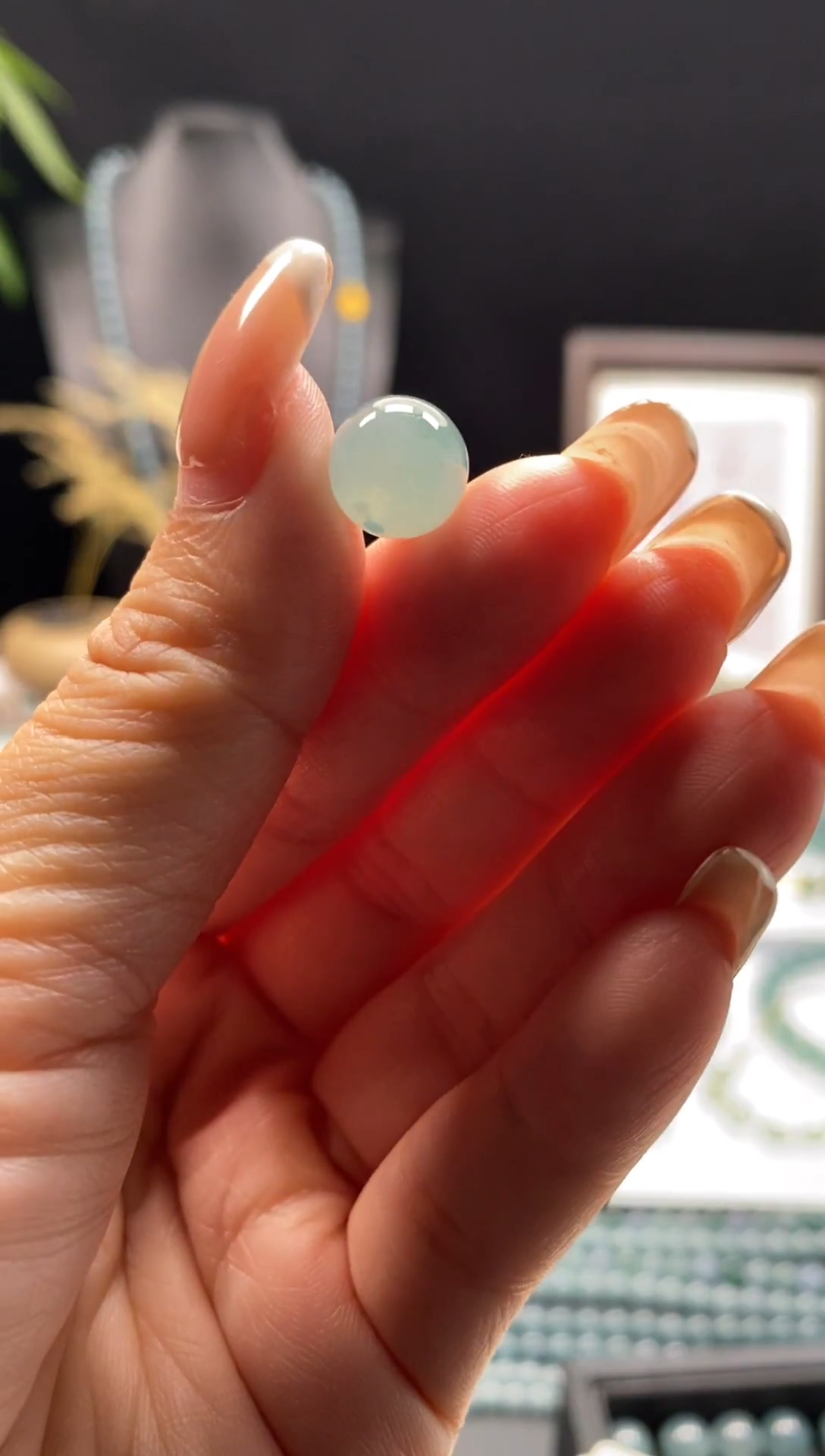 未镶嵌手链翡翠散珠卡10MM圆珠