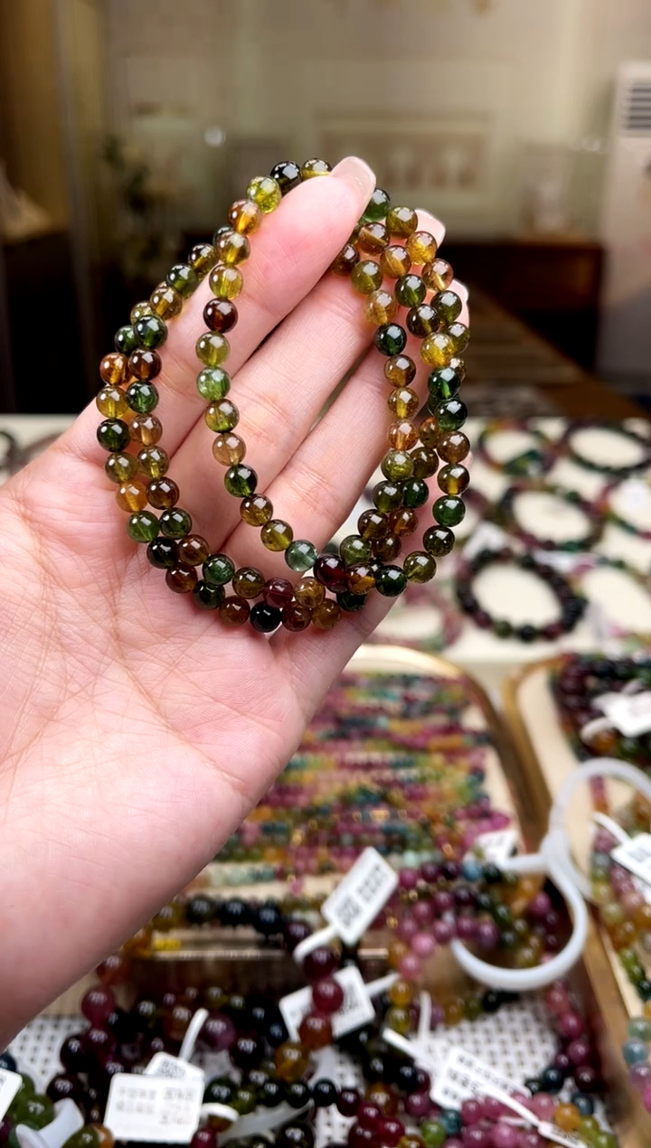 /未镶嵌碧玺5mm+碧玺多圈多样性发货